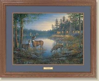 sam timm framed deer cabin print quiet places time left