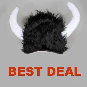 Adult & Child Horned Black Furry Medieval Water Buffalo Costume VIKING 