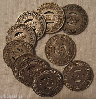 Mobile Alabama City Lines Tokens Bulk Lot With Holes Great For Jewelry 