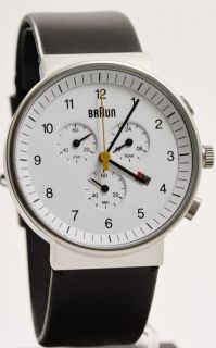 braun men s white chronograph date watch bn0035 new 100