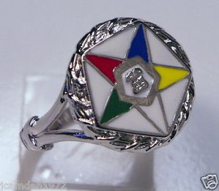 Masonic ladies OES Order of the Eastern Star White Gold Overlay size 