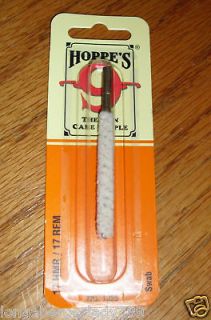HOPPES CLEANING COTTON SWAB BRUSH .17 REM 17 HMR RIFLE BORE CLEANER 