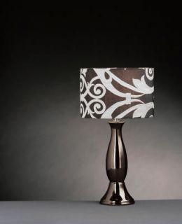 glamour table lamp gun metal ceramic black fabric shade from