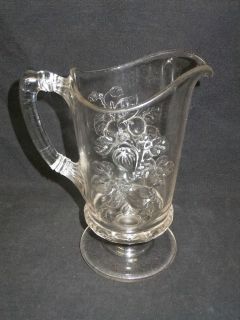 Dalzell, Gilmore & Leighton Glass Co., Cherry and Fig Pattern Pitcher 