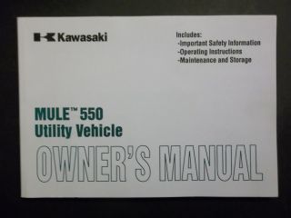 KAWASAKI 2000 MULE 550 UTILITY VEHICLE Original Owners Manual