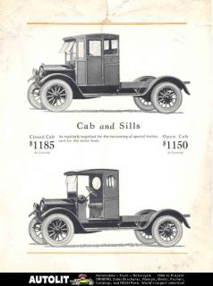 1924 reo speed wagon truck cab sales brochure 