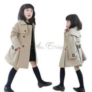 New Girl Kids Toddler Autumn Double breasted Trench Coat Wind Jacket 