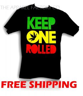 KEEP ONE ROLLED T SHIRT Wiz Khalifa marijuana Weed kush Hip Hop rap 