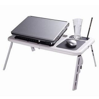 LAPTOP LAP DESK FOLDABLE TABLE E TABLE BED WITH USB COOLING FANS STAND 