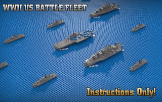 Lego Navy Fleet Instructions Only WWII Battleship, Aircraft Carrier 