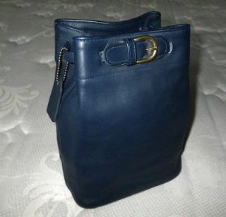 COACH VINTAGE CLASSIC BELTED RETRO SM NAVY BLUE LEATHER SLING BACKPACK 