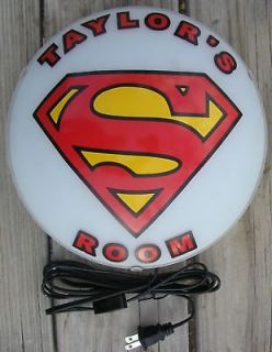 superman batman or other comic wall lamp lighted sign time
