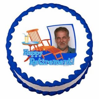 Happy Retirement Chair Photo Image ~ Edible Image Icing Cake Topper 