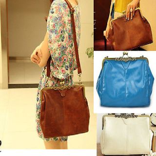 New womens 3 colors Postmans Lock shoulder bag Purse Tote handbag PU 