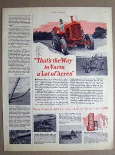 1952 Case LA and VAC Tractor Ad 13 by 10.5 Thats the Way to Farm a 