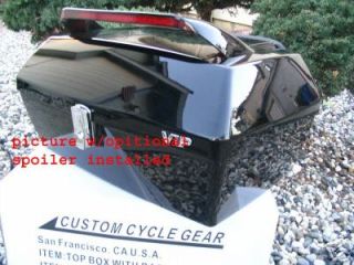 universal motorcycle top case trunk carrier led light brake spoiler