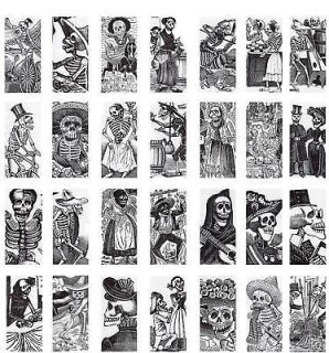 Day of the Dead Collage Sheet on CD Domino 1x2 Jose Posada Paintings 