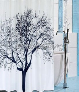 Abstract Landscape Tree Animal Bird Pattern Bathroom Fabric Shower 