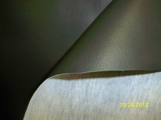 Vinyl Upholstery Fabric, Leather Look, Black with grey backing, 54w 