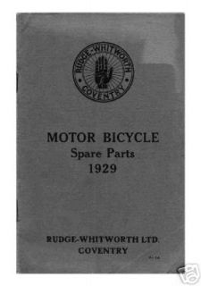 1929 rudge whitwort h spare parts list on cd 183