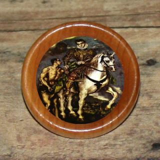 Saint St MARTIN on Horse Altered Art Tie Tack or Ring or Brooch pin