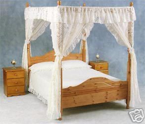 net curtain lace four poster bed drapes and valance from