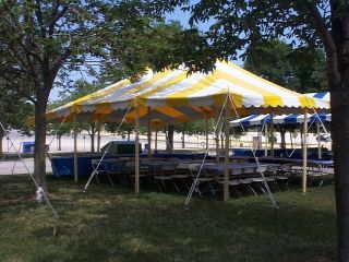 large used grade b commercial party rental pole tent 30