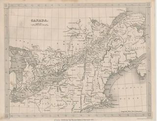 Eastern Canada c.1848 original antique Kelly steel engraved map