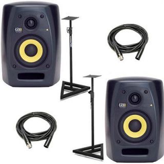 krk vxt 4 vxt4 active studio monitor pair speaker stand