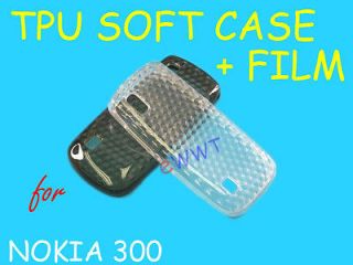 2x TPU Diamond Gel Soft Cover Case + Screen Protector for Nokia 300 