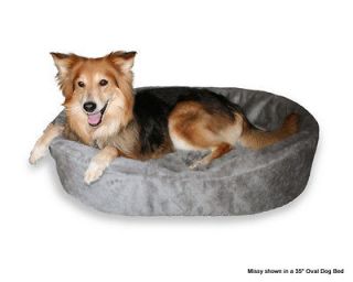 XL Extra Large Oval Gray Fur Dog Pet Bed 42. Removable Cover. Made in 