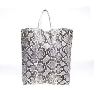 Authentic Celine Grey Python Lambskin Cabas Shopping Tote Bag Handbag