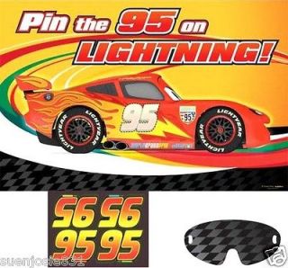 Disney Cars 2 Movie Party Game Pin the #95 0n Lightning McQueen