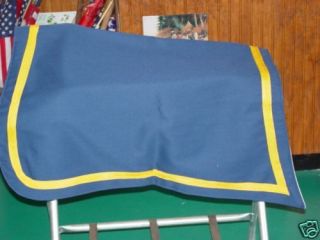 SHABRAQUE   U.S. CAVALRY Navy Blue Saddle Blanket w/ Gold trim   XL 