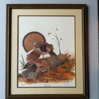 Vintage 1978 Ruffed Grouse Framed Print by Gene Gray   Signed