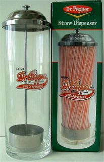 brand new in the box dr pepper glass straw dispenser