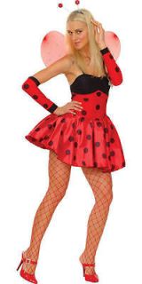 Ladies Sexy Red Ladybird Ladybug Fancy Dress Party Costume Size 10 12