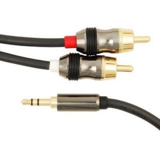25 FT Mediabridge 3.5mm Male To 2 RCA Stereo Audio Cable ipod iphone 