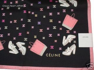 2012NEW Celine Cotton Scarf monogram Handbag Shoes print Black Japan 
