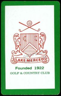 LAKE MERCED COUNTRY CLUB SAN FRANCISCO SINGLE PLAYING SWAP COLLECTIBLE 