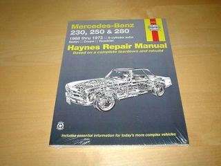 Haynes MERCEDES 230 250 280 S SE SEL SL C CE CLASS PAGODA Owners 
