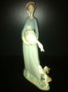 LLADRO FROM SPAIN RETIRED “GIRL WITH GOOSE AND DOG” #4866