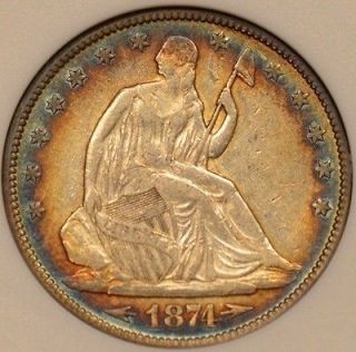 TONED ANACS 1874 XF45 BEAUTIFUL DOUBLE SIDED TARGET TONING 10 STAR 