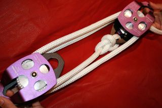 Twin sheave block and tackle 7500Lb pulley system 100 feet 1/2 Double 