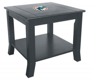 miami dolphins side table wood end table black nfl logo