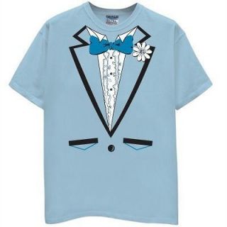 light blue ruffled tuxedo wedding t shirt prom tux new