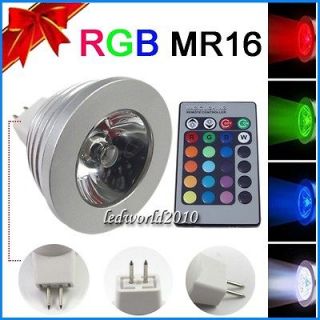   MR16 4W 12V RGB 16 Colors LED Light Bulb Lampt+Remote Control Home CA