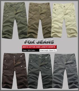 new mens foxjeans knee length cargo shorts 6 colours