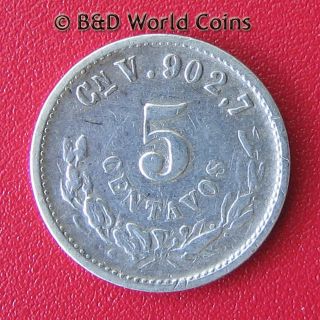 mexico 1903 cn v 5 centavos silver 14 5mm culiacan