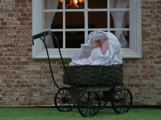 Newly listed Fabulous Dollhouse Miniature Baby Buggy with a Porcelain 